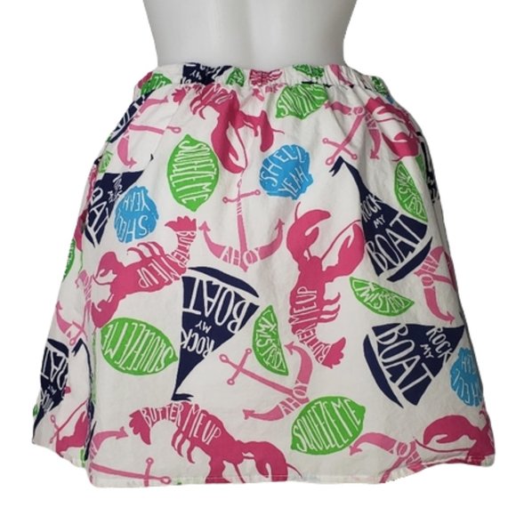 LILLY PULITZER WHITE ROCK MY BOAT SKIRT SIZE MEDIUM - Picture 2 of 11